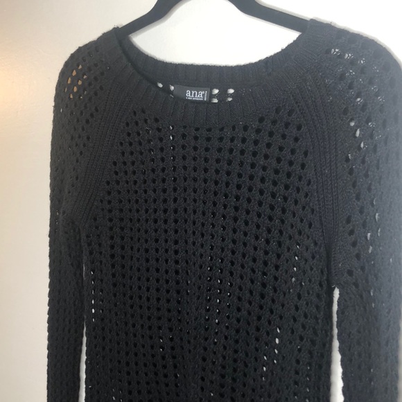 Ana Petite Black Cutout Scoop Neck Sweater - Picture 2 of 5